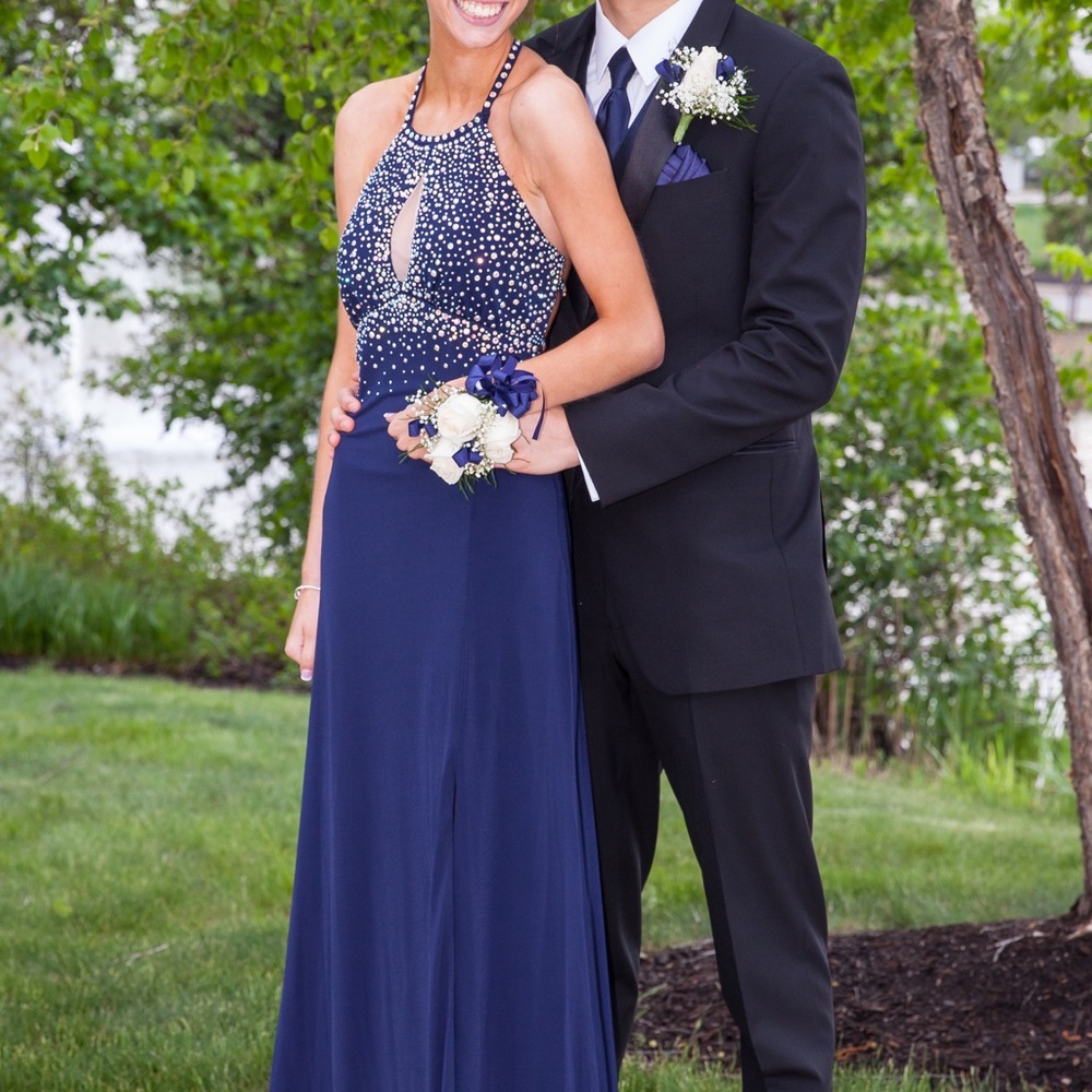 Navy blue prom dress!! Worn once